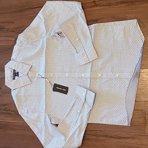 Michael Kors white geo dress shirt